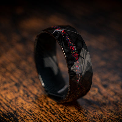DARK RED OPAL RING